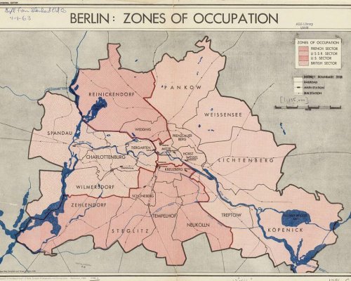 Karte der Sektoren Berlins nach 1945