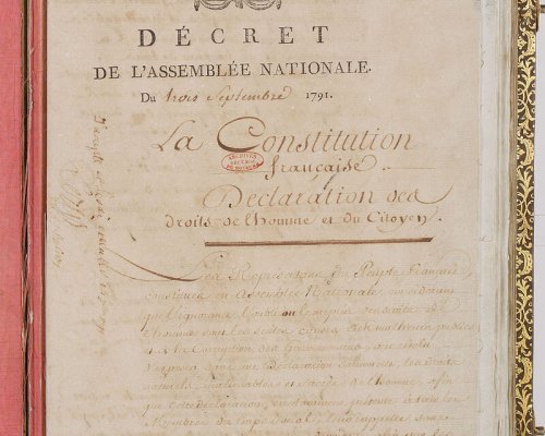 Die nach dem "Ballhausschwur" eingeführte Nationalversammlung verabschiedete am 3. September 1791 die erste Verfassung für Frankreich